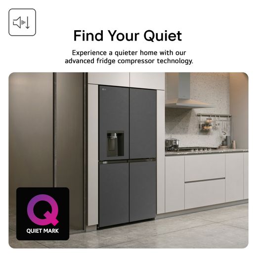 LG NatureFRESH™ American Fridge Freezer - Essence Black Steel - Quiet Mark